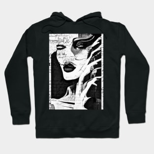 Lady in black and white Hoodie